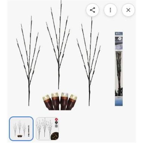 Lot of 2 – 3 piece Danson Decor Lawn Stakes LED Lights Warm White Indoor/Outdoor Twinkle Li