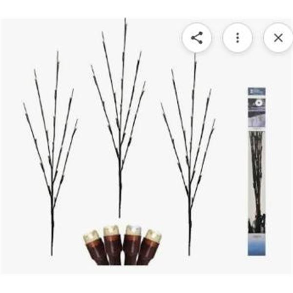 Lot of 2 – 3 piece Danson Decor Lawn Stakes LED Lights Warm White Indoor/Outdoor Twinkle Li