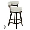 Image 1 : Wooden Bar Stool with Cushioned Seat and Backrest