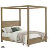 Image 1 : Universal Broadmoore Queen Canopy Bed Frame, Oak Veneer Finish
