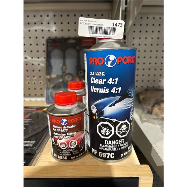 Pro Form 2:1 VOC Clear 4:1 PF 697C With Medium Activator PF 698C