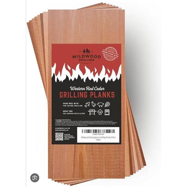 Wildwood Grilling Western Red Cedar Grilling Planks, 3 Sets x 8 Pieces