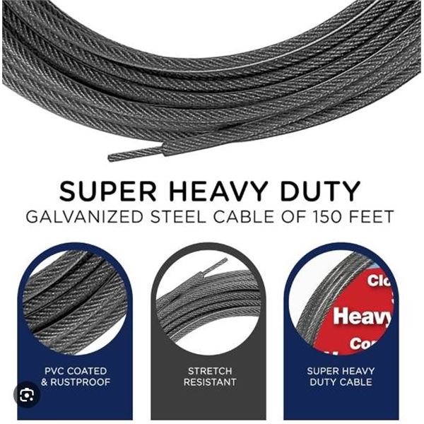 Strata Harmony 6×100′ Galvanized Steel Clothesline, PVC-Covered