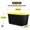 Image 1 : Strong Box Plastic Storage Container, 27 Gallons, Yellow/Black