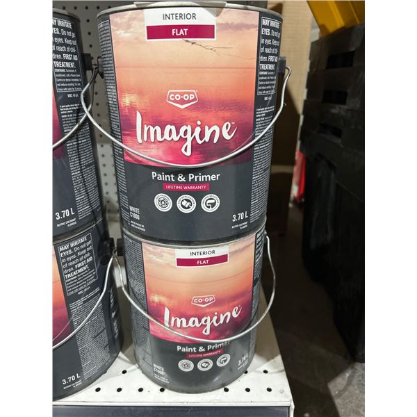 2Lot of 2 x 3.70LCo-op Imagine Interior Flat White Paint & Primer