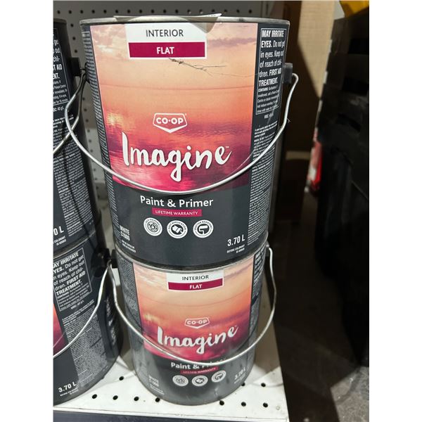 2Lot of 2 x 3.70LCo-op Imagine Interior Flat White Paint & Primer