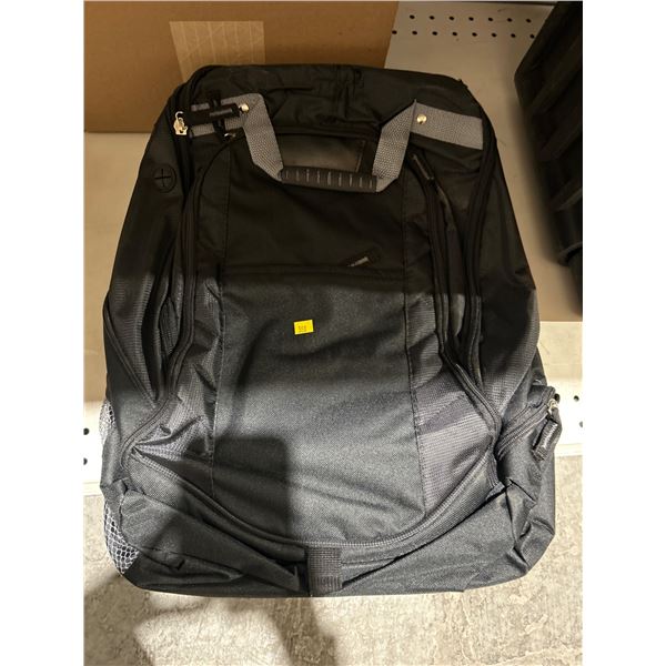 Black Adjustable Backpack with Multiple Compartments