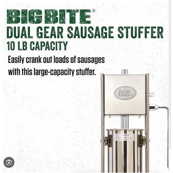 LEM Big Bite Double Gear Vertical Stainless Steel Sausage Stuffer