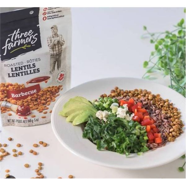 Three Farmers Roasted Lentils Barbecue Flavor 6 x 140g
