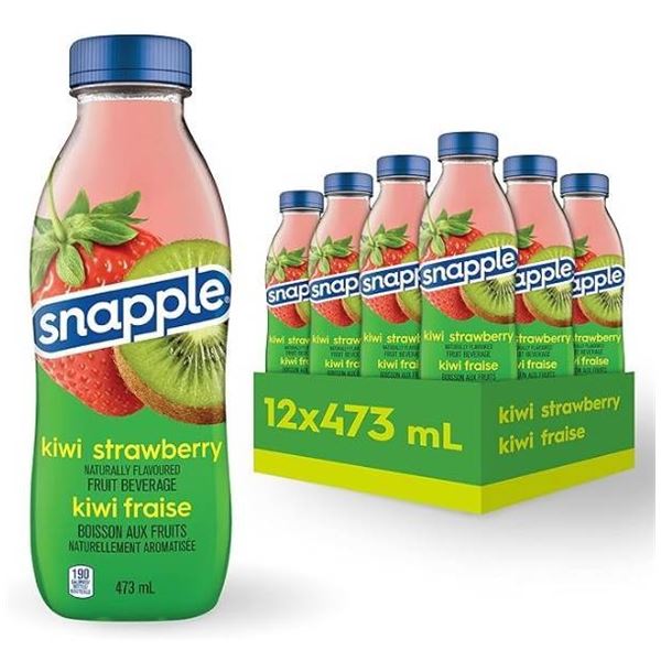 Snapple Kiwi Strawberry 11x473ml Fruit Beverage Bottles