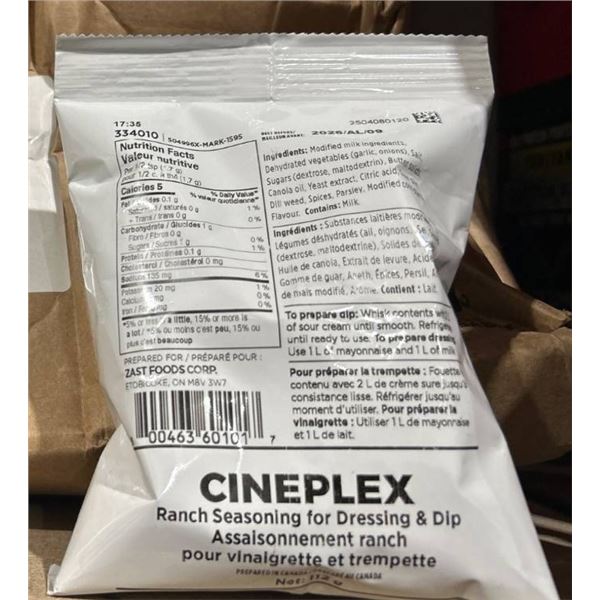 Cineplex Ranch Seasoning for Dressing and Dip, 15 x 112g