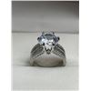 Image 1 : Ladies 1.1 Carat Brilliant Cut Solitaire Shank Style .925 Silver Engagement Ring