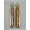 Image 1 : Lot of 2 Large Vial Golden Flaking Material