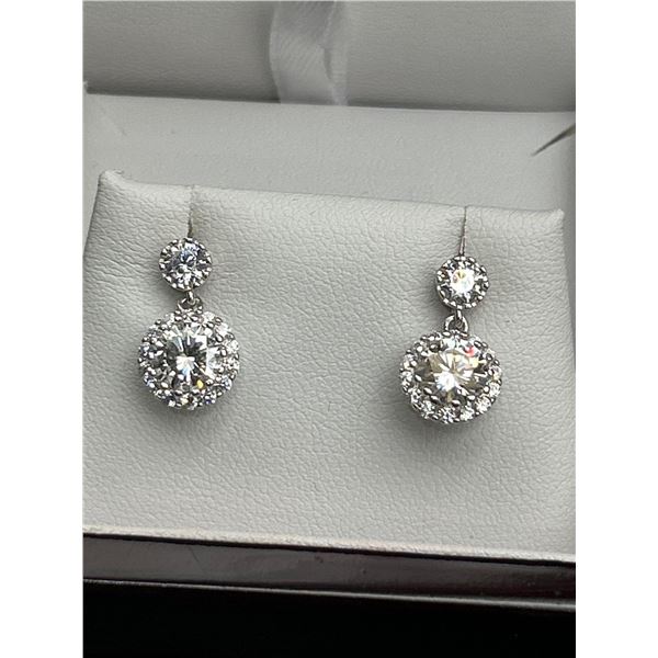 $1500 APPRAISED HALO CUT 2.0 CARAT EARRING SET