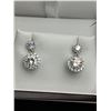 Image 1 : $1500 APPRAISED HALO CUT 2.0 CARAT EARRING SET