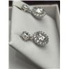 Image 3 : $1500 APPRAISED HALO CUT 2.0 CARAT EARRING SET