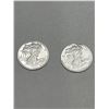 Image 1 : USA Liberty .999 fine silver 1 gram round LOT of 2