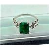 Image 1 : 2.7 ct Certified Silver Emerald gemstone RIng ($4,457 Appraisal)