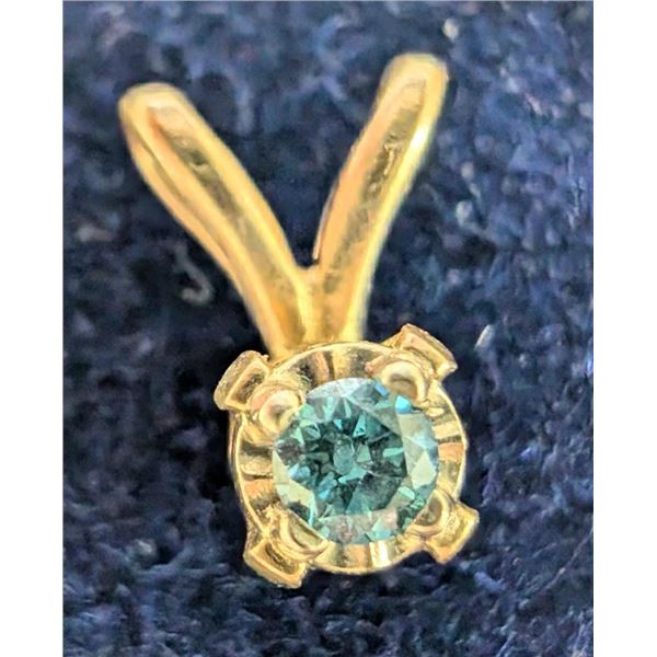 $350 14K  Lab Blue Diamond 0.03Ct  Pendant