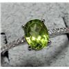 Image 1 : $140 Silver Peridot And Cz  Ring