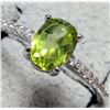 Image 2 : $140 Silver Peridot And Cz  Ring