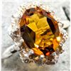 Image 1 : Silver Orange Cz  Ring