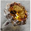 Image 3 : Silver Orange Cz  Ring