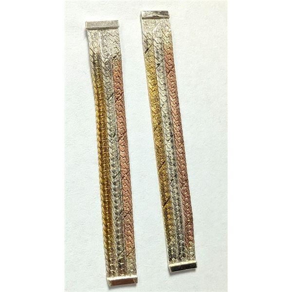 Silver Tri Color  Earrings