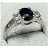 Image 2 : $200 Silver Sapphire And Cz Ring