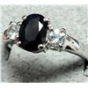 Image 4 : $200 Silver Sapphire And Cz Ring
