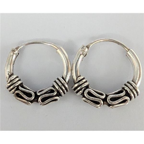Silver Mino Hoop Earrings