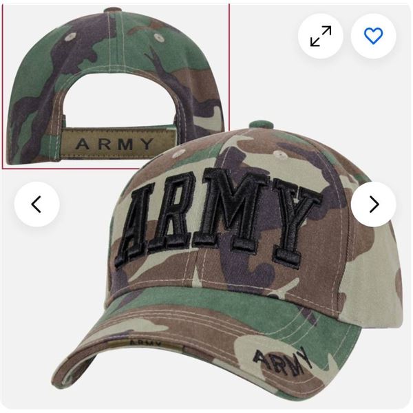 Rothco Woodland Camo ARMY Cap, Style #3908, Adjustable Size