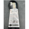 Image 3 : Woods Decor Series 8 Ft Fabric Covered Extension Cord, Black