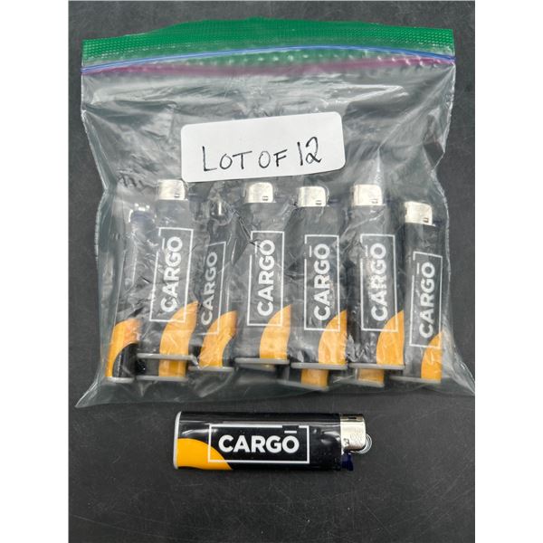 Lot of 12 Cargo Branded Disposable Pocket Lighters