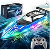 Image 1 : RC Boat with Dazzling LED Lights, 2.4Ghz Remote Control Racing Boat