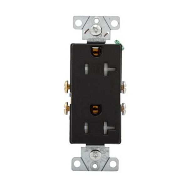Eaton TR1307BK Duplex Receptacle Tamper Resistant 15A 125V Black (2 Units)
