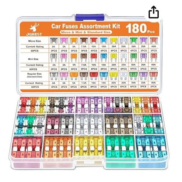 Jorest Car Fuses Assortment Kit, Micro & Mini, 180 Pieces