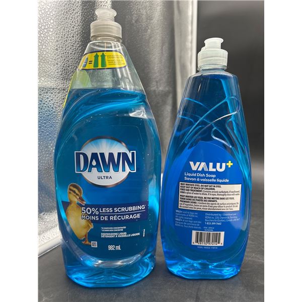 Lot of Dawn Ultra 982 mL and Valu+ Liquid Dish Soap 750 mL Lot