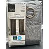Image 2 : Design Decor Crete Textured Jacquard Thermal Curtain – Charcoal, 96 in. x 54 in.