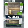 Image 2 : Weiser Halifax Satin Brass Door Handle, Reversible Passage Lever