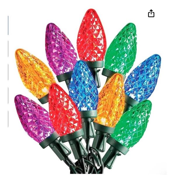 SYLVANIA Stay-Lit Platinum Strings Christmas Lights – LED C9 Multi Color Lights – 