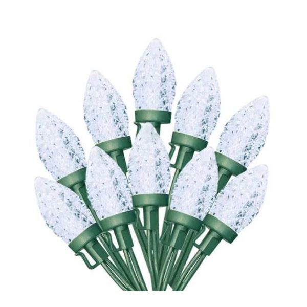 Sylvania Stay-Lit Platinum 2 Sets of 50 LED C9 Lights, Pure White