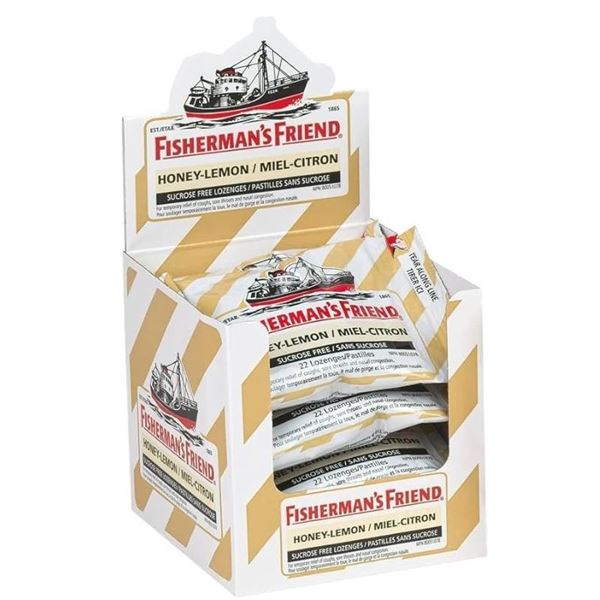 Fisherman’s Friend Honey-Lemon Sugar-Free Lozenges, 8 x 22 Count Packets