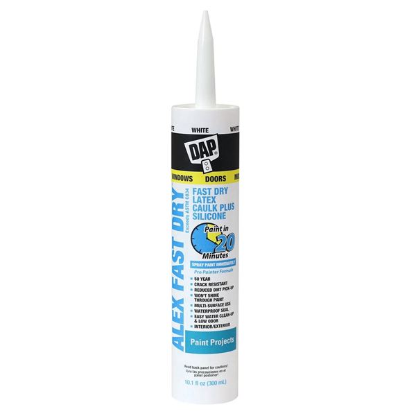 DAP Alex Fast Dry Acrylic Latex Caulk Plus Silicone 12 x 300ml
