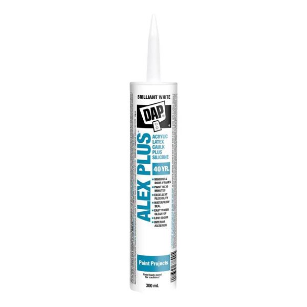 DAP Alex Plus White Acrylic Latex Caulk, 10.1 fl. oz, Case of 30 x 300ml