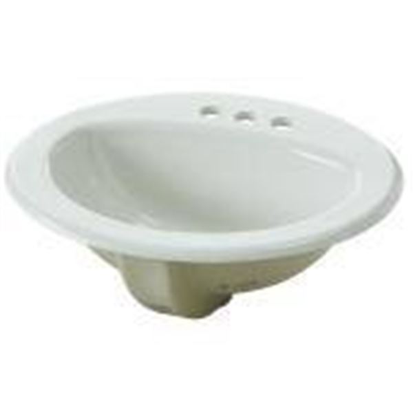Project Source Drop-In Sink, 19-Inch by 17-Inch, White Finish