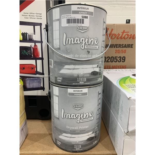 Co-op Imagine Professional Interior Primer – Drywall Primer Latex 3.70L (2 Cans)