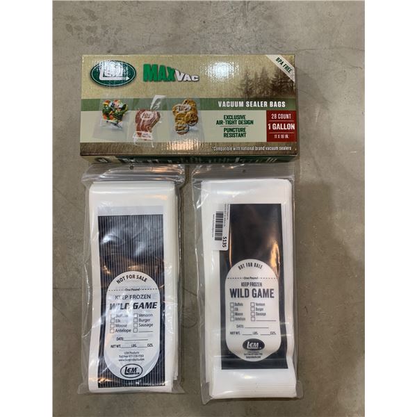 LEM MaxVac Vacuum Sealer Bags and Wild Game Freezer Storage Bags