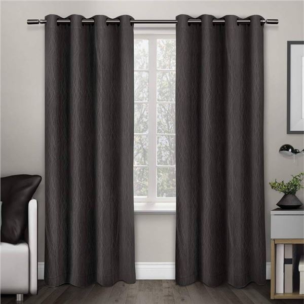 Design Decor Crete Textured Jacquard Thermal Grommet Curtain – 54 x 96 Inches LOT OF 2