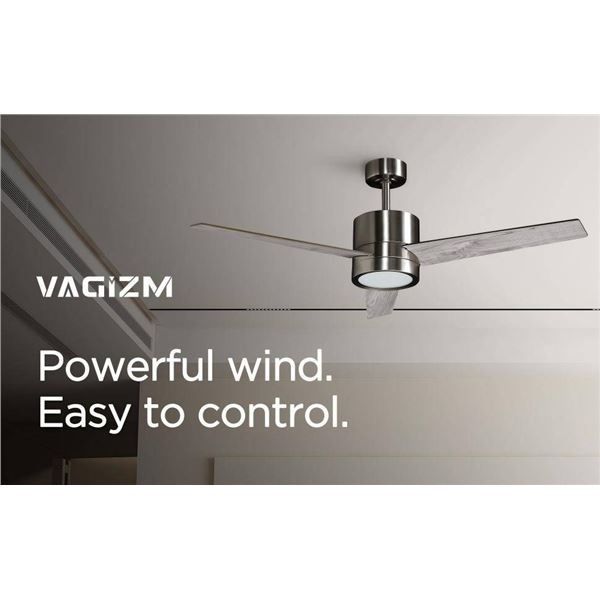 Vagizm 52 Inch DC Motor Ceiling Fan with LED Light and 6 Levels